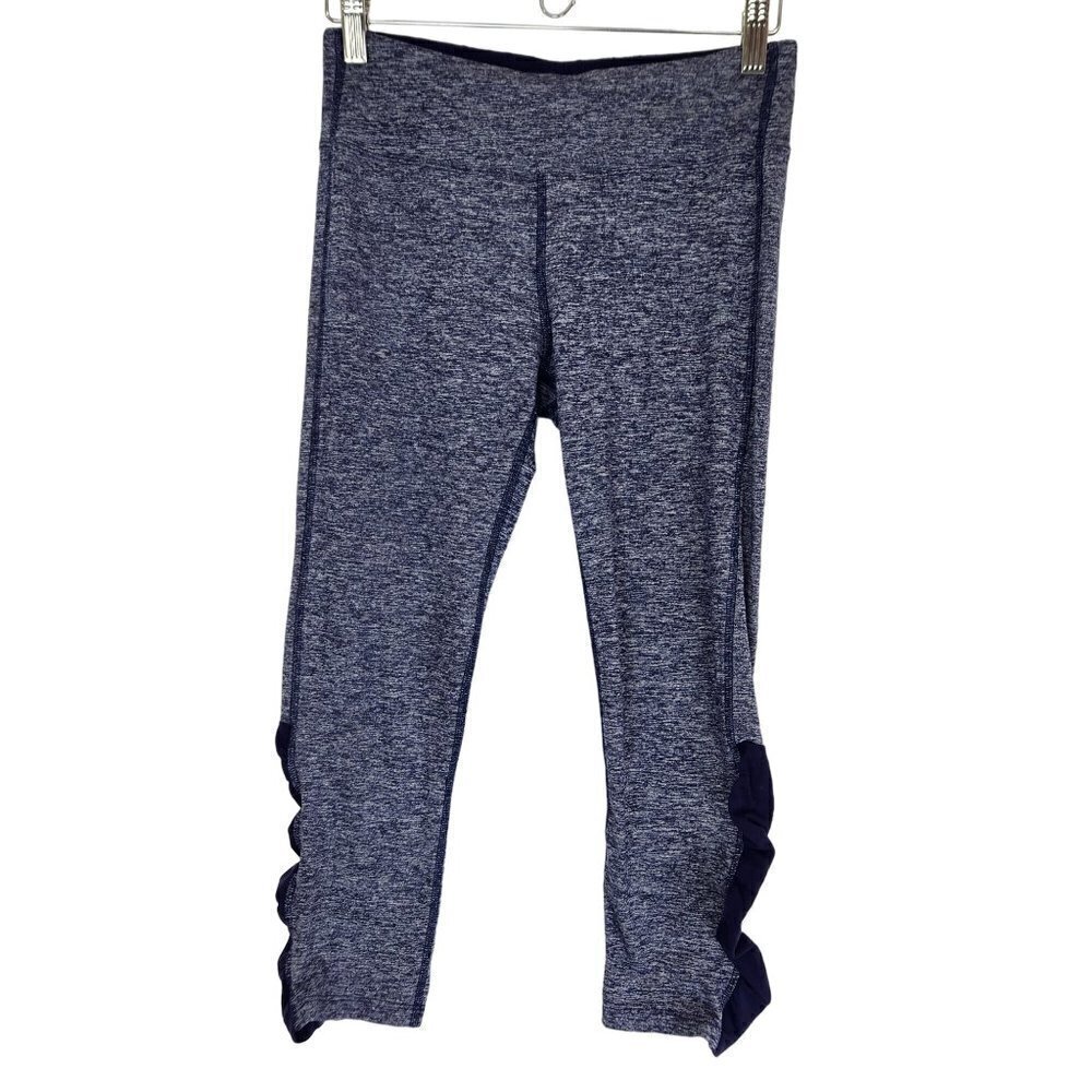 Carve Designs Crop Leggings Womens S‎ Blue Heathered Soft Athleisure Yoga